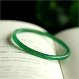 Natural Green Jade Bangle Charm Hand-Carved Jadeite Bracelet Bangles Women