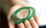 Natural Green Jade Bangle Charm Hand-Carved Jadeite Bracelet Bangles Women