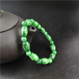Green Jade Bead Bracelet Elastic Bangle Charm Jewellery