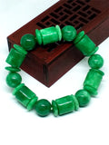 Natural Green Jade Beads Amulet Bracelet Jewelry