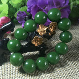 Green Jade Beads Bracelet Lucky Exorcise evil spirits Safety Auspicious Amulet