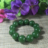 Green Jade Beads Bracelet Lucky Exorcise evil spirits Safety Auspicious Amulet