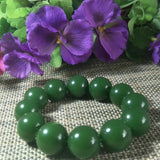 Green Jade Beads Bracelet Lucky Exorcise evil spirits Safety Auspicious Amulet