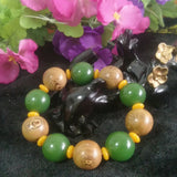 Green Jade Beads He Tian Jade Bracelet Lucky Safety Auspicious Amulet