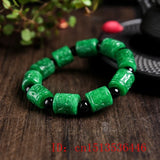 Green Jade Bracelet Money Beads DIY Gemstone Bracelet Women Bangles