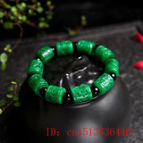 Green Jade Bracelet Money Beads DIY Gemstone Bracelet Women Bangles