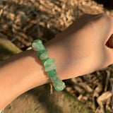 Green Jade Bracelet Stone Irregular Jewelry Healing Beads for Women
