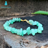 Green Jade Bracelet Stone Irregular Jewelry Healing Beads for Women