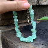 Green Jade Bracelet Stone Irregular Jewelry Healing Beads for Women