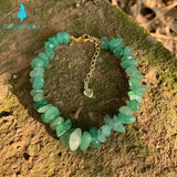 Green Jade Bracelet Stone Irregular Jewelry Healing Beads for Women