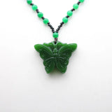 Green Jade Butterfly Pendant Necklace Chinese Jadeite Jewellery