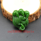 Green Jade Carp Pendant Necklace Chinese Fish Charm Jewelry