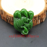 Green Jade Carp Pendant Necklace Chinese Fish Charm Jewelry