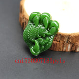 Green Jade Carp Pendant Necklace Chinese Fish Charm Jewelry