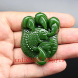 Green Jade Carp Pendant Necklace Chinese Fish Charm Jewelry