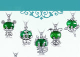 Green Jade Zodiac Pendant 925 Silver Necklace Chinese Carved Charm Jewelry