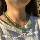 Green Jade Choker Necklace Women High Jewelry Irregular Design