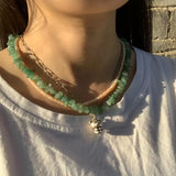 Green Jade Choker Necklace Women High Jewelry Irregular Design