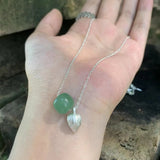 Green Jade Choker Necklace with Natural Freshwater Pearl