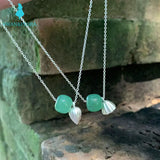 Green Jade Choker Necklace with Natural Freshwater Pearl