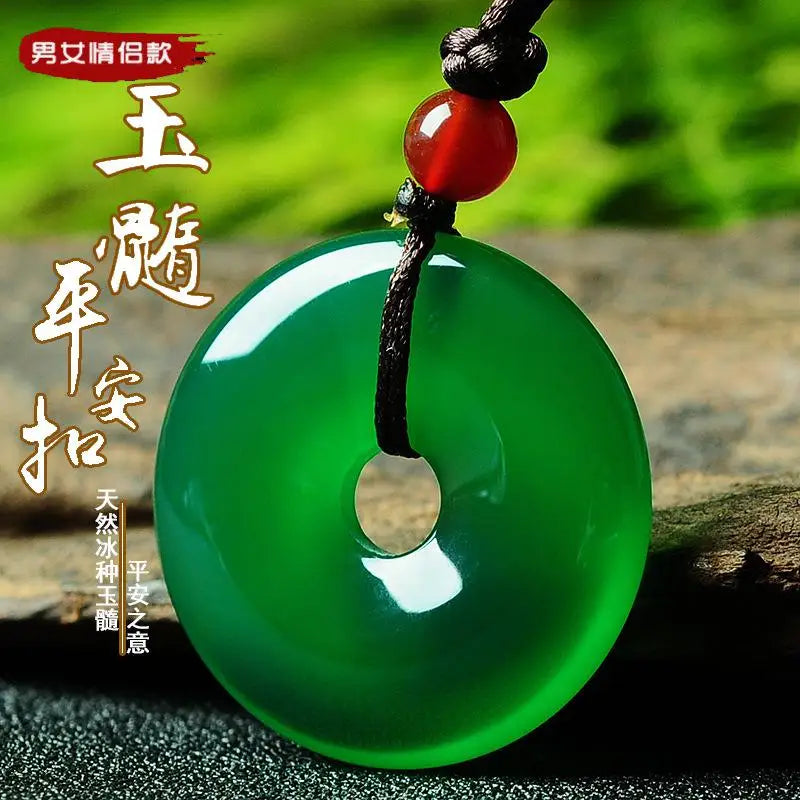 Green Jade Donut Pendant Chrysoprase Charms Jewellery Round Pendants