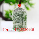 Natural Green Jade Double Sided Carving Dragon Pendant Necklace
