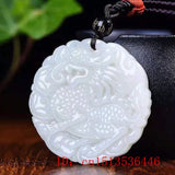 Green Jade Dragon Kylin Carved Pendant Necklace Charm
