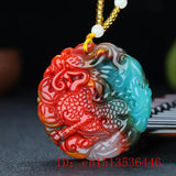 Green Jade Dragon Kylin Carved Pendant Necklace Charm