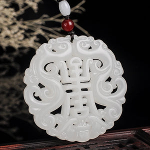 Green Jade Dragon Pendant Necklace Charm Jadeite Jewelry