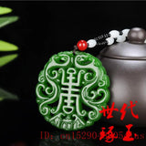 Green Jade Dragon Pendant Necklace Charm Jadeite Jewelry