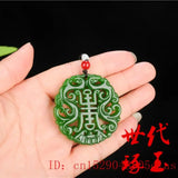 Green Jade Dragon Pendant Necklace Charm Jadeite Jewelry