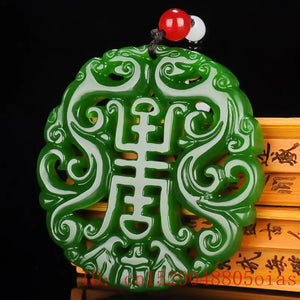 Green Jade Dragon Pendant Necklace Charm Jadeite Jewelry