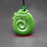 Green Jade Dragon Pendant Necklace Charm Jadeite Jewelry for Men