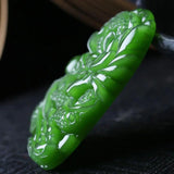 Green Jade Dragon Pendant Hand-carved Amulet Accessories