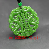Green Jade Dragon Pendant Necklace Chinese Carved Charm Jewelry