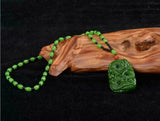 Green Jade Dragon Pendant Necklace - Hand-Carved Luck Amulet
