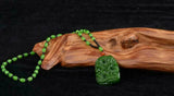 Green Jade Dragon Pendant Necklace - Hand-Carved Luck Amulet