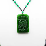 Green Jade Eagle Pendant Necklace Hand-Carved Charm Jewellery Amulet