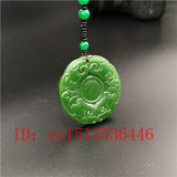 Green Jade Eight Diagrams Pendant Necklace Luck Amulet