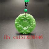 Green Jade Eight Diagrams Pendant Necklace Luck Amulet