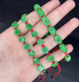 Green Jade Lucky Beads Bracelet Red Rope Wax String Charm Bangle