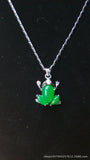 Natural Green Jade Frog Pendant Necklace Charm Jewellery Accessories