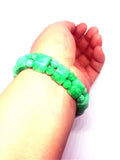 Green Jade Gemstone Stretch Bracelet, Elegant Jewelry