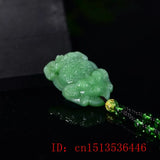 Green Jade Golden Toad Dragon Necklace Pendant Men Women Luck Gift Amulet