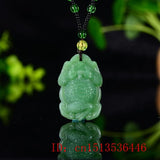 Green Jade Golden Toad Dragon Necklace Pendant Men Women Luck Gift Amulet
