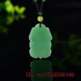 Green Jade Golden Toad Dragon Necklace Pendant Men Women Luck Gift Amulet