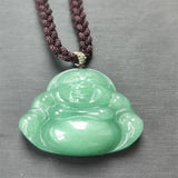 Green Jade Buddha Lucky Rope Necklace Relief Therapy
