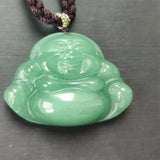 Green Jade Buddha Lucky Rope Necklace Relief Therapy