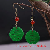 Natural Green Jade Happiness DIY Earrings Charm Jewellery