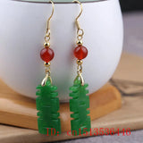 Natural Green Jade Happiness DIY Earrings Charm Jewellery